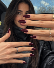 electra medium almond shape dark plum press on nails premium luxury high quality fall nail trends