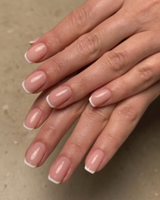 natural press on nails short baby French design handmade design minimal natural elegant manicure Japanese manicure